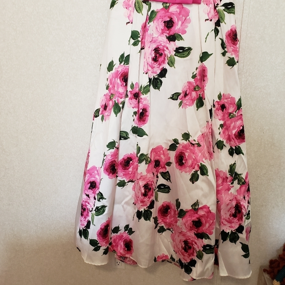 NEW FLORAL STRAPLESS DRESS SIZE:15 - Picture 9 of 12